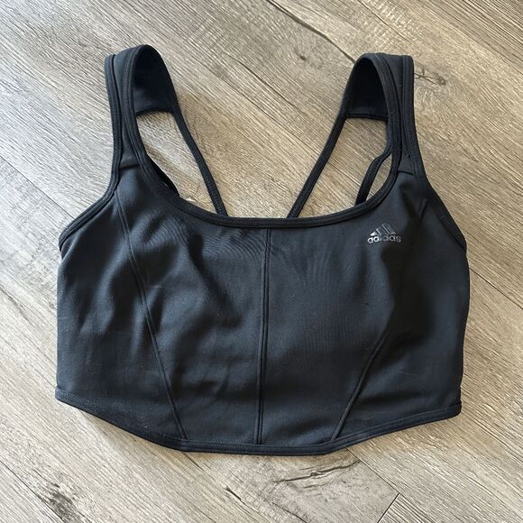 adidas Womens Corset CoreFlow Medium Support Long Line Bra 'Black' Size XS - Picture 5 of 6
